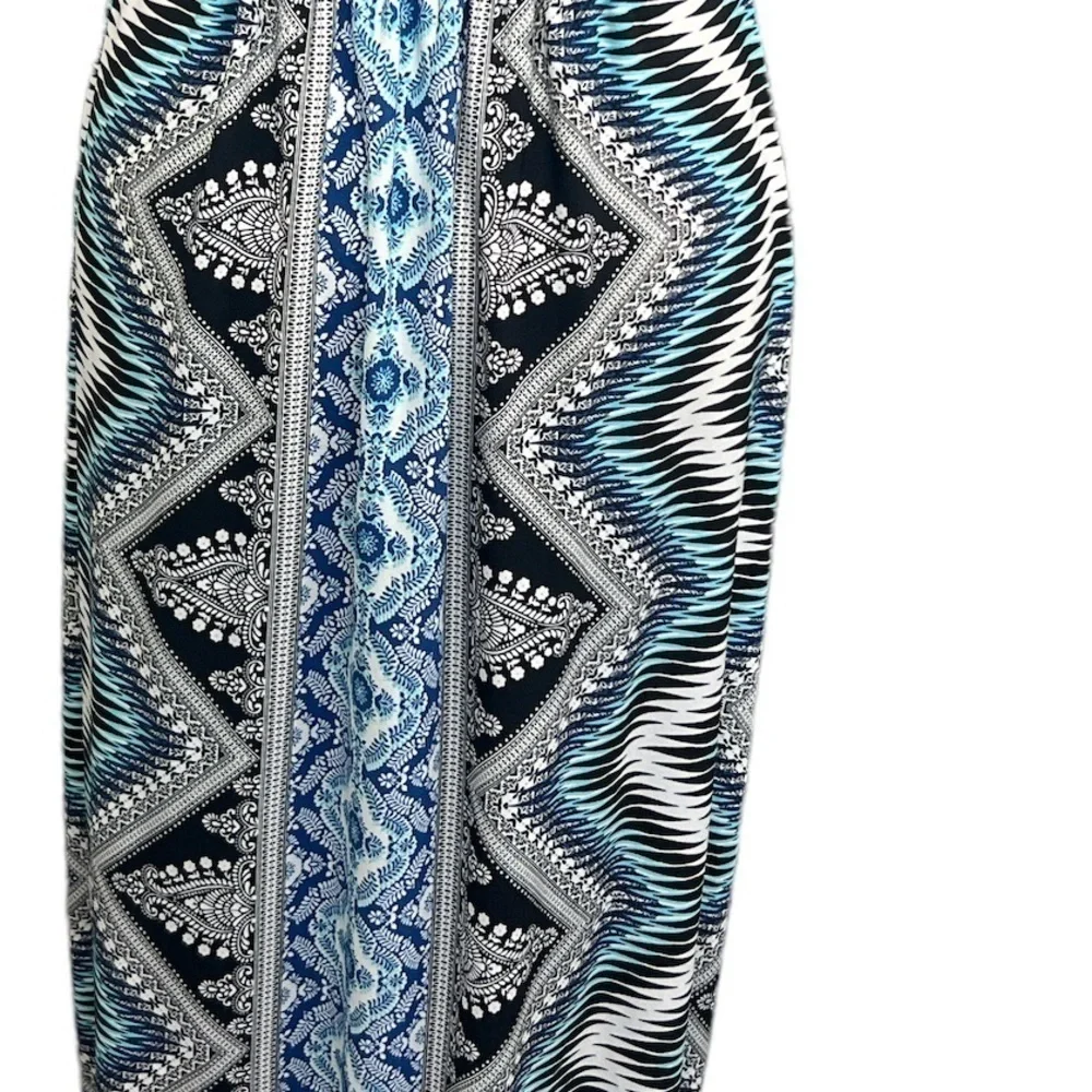 Free People Maxi Halter Dress Sleeveless Column Dress Blue, White & Black Sz  S - Picture 7 of 10